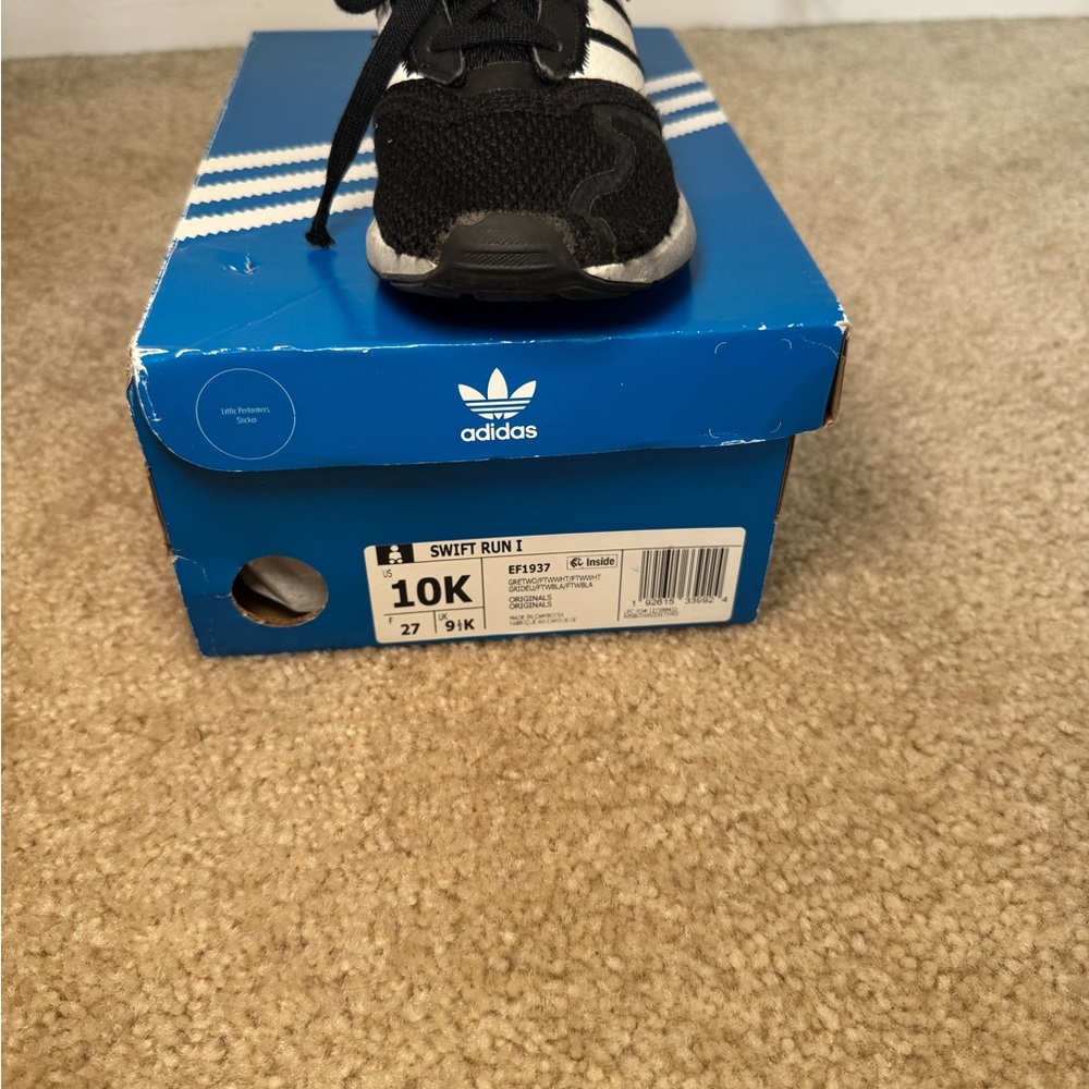 Adidas Kids Swift Run Black and White Sneakers